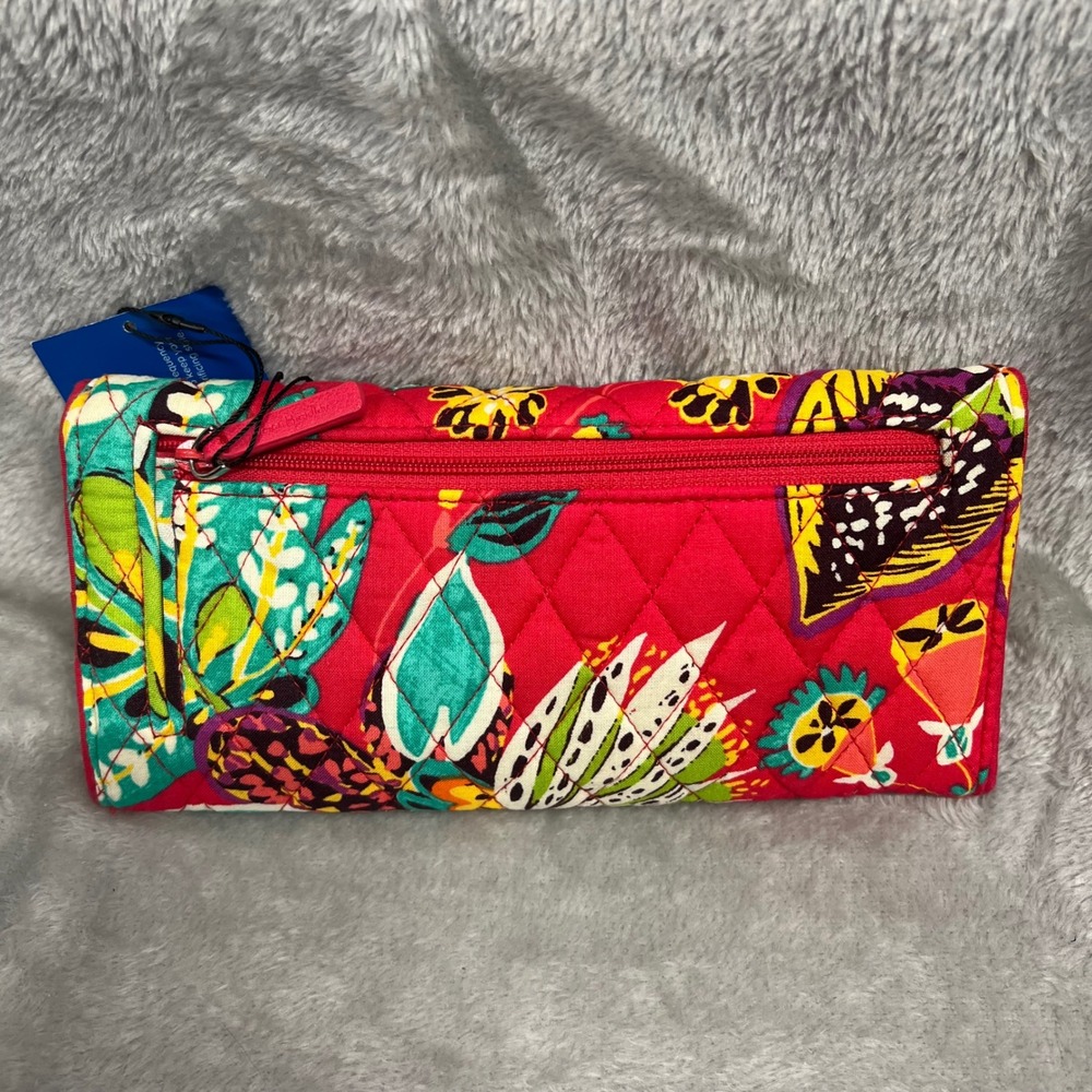 Vera Bradley‎ RFID Trifold Wallet Kumquat Floral Quilted Authentic New - Picture 5 of 12